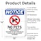 Signmission No Pets Service Animals, 10 in W x Rectangle, Aluminum OS-2PACK-NS-A-1014-V-14751 - alternate 3